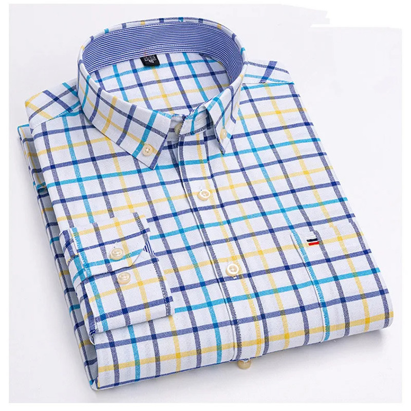 Oxford Cotton Casual Shirt Business - 2024 Nieuwe Heren Shirt Lange Mouwen