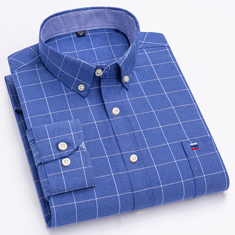 Oxford Cotton Casual Shirt Business - 100% Puur Katoenen Oxford Mannen Gestreepte