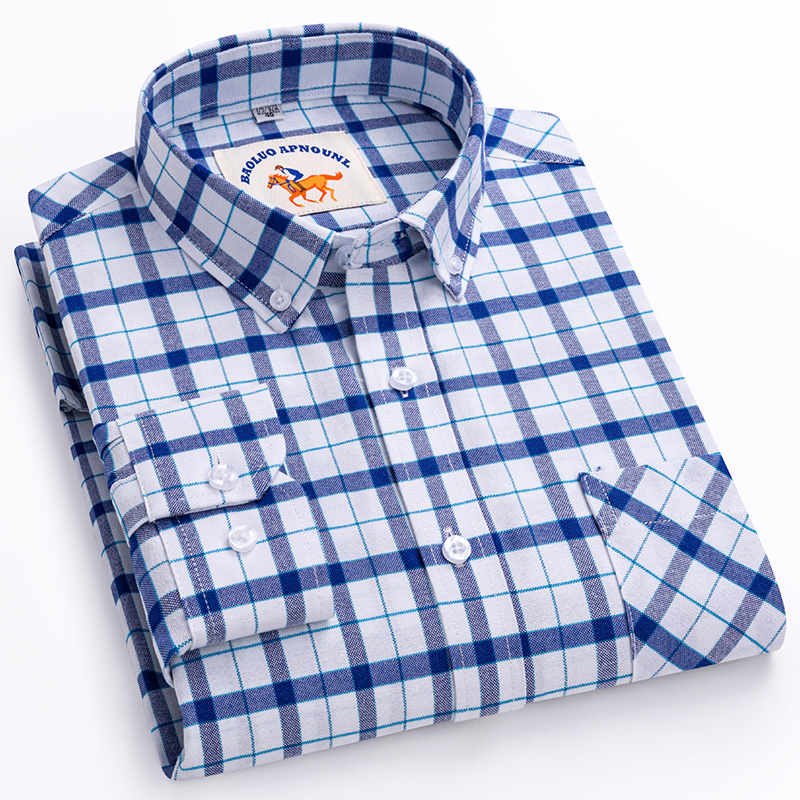 Oxford Cotton Casual Shirt Business - Nieuwe overmaatse 5XL shirts met lange