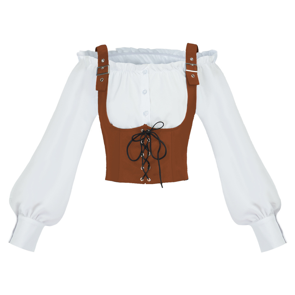 Shirts - Retro Western-stijl damesblouse suède vest met