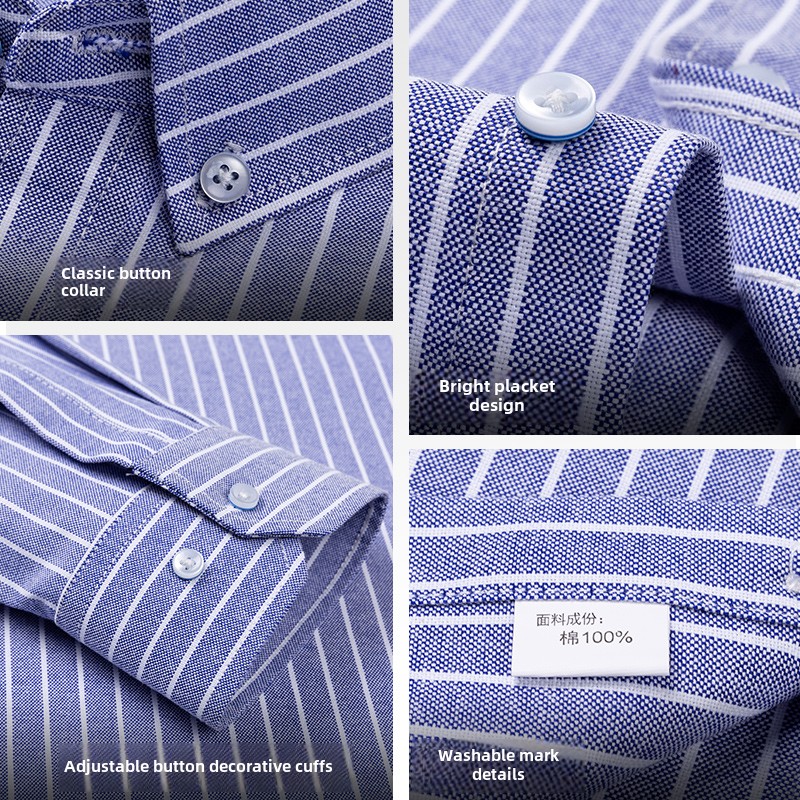 100% Katoen Ademend Heren Oxfo - Oxford Cotton Casual Shirt Business recensie en prijs